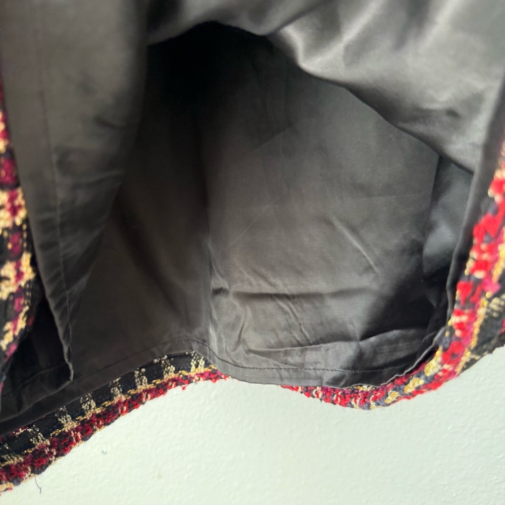 House of Harlow 1960 Boucle Dress Black Red Gold StrapS Preppy‎ Academia NEW - Picture 10 of 16